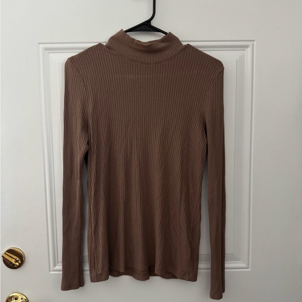 Rachel Zoe Chocolate Ribbed Turtleneck